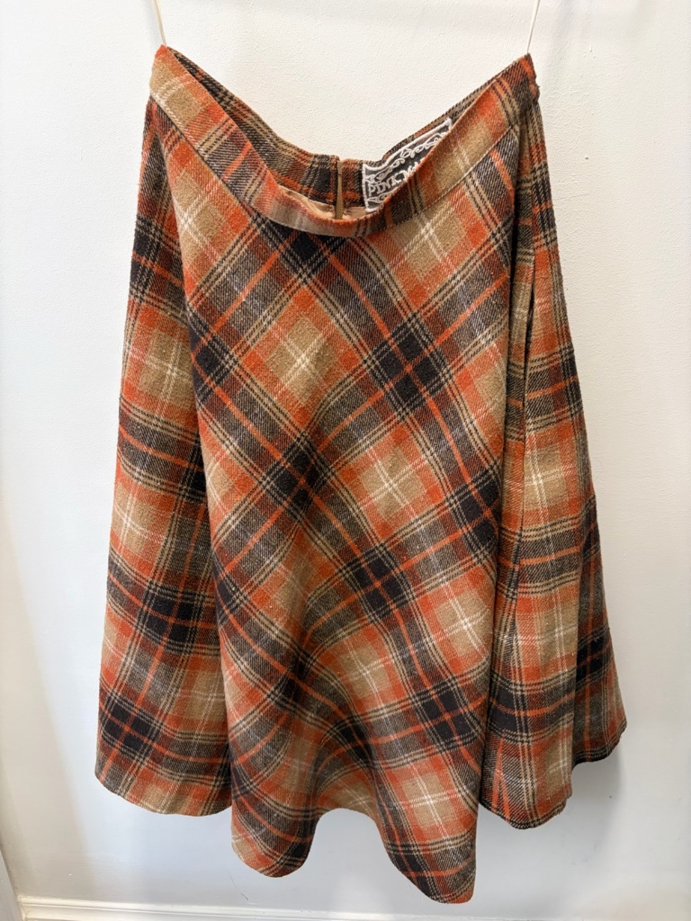 Pink Martini Orange and Brown Plaid Circle Skirt